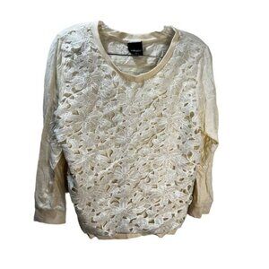 Wallpapher Floral Lace Front Pullover‎ Sweater MP